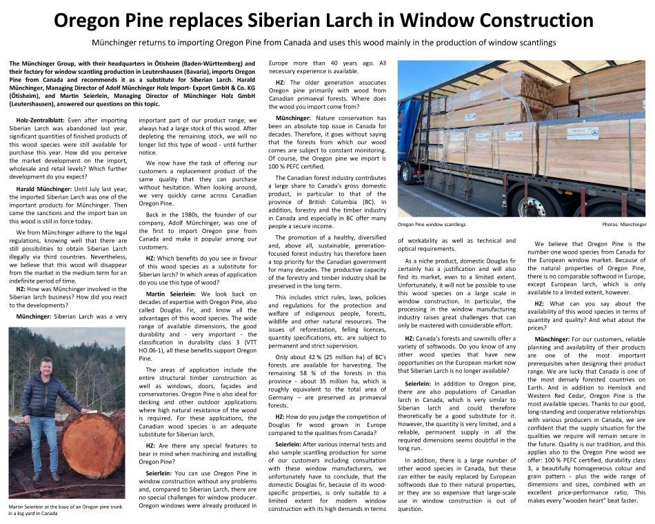 Holz-Zentralblatt Interview mt Münchinger