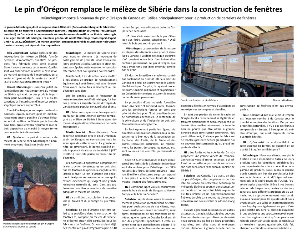 Holz-Zentralblatt Interview mt Münchinger