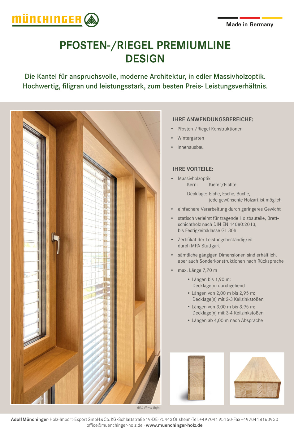 Pfosten-/ Riegel Premiumline Design